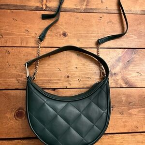 Primark Dark Green Quilted Crossbody Bag